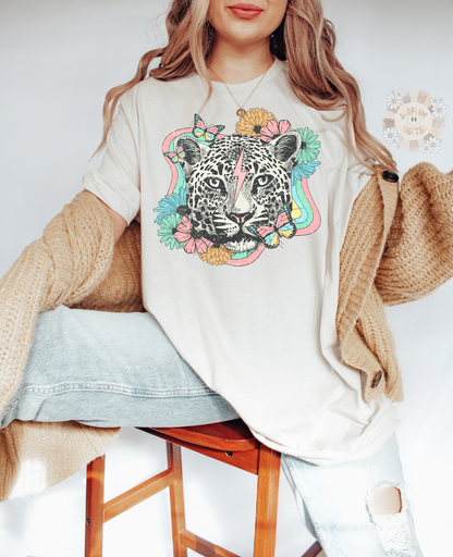 Snow Leopard PNG-Retro Sublimation Digital Design Download-butterfly png, flowers png, floral png, rainbow png, colorful png, girly png file