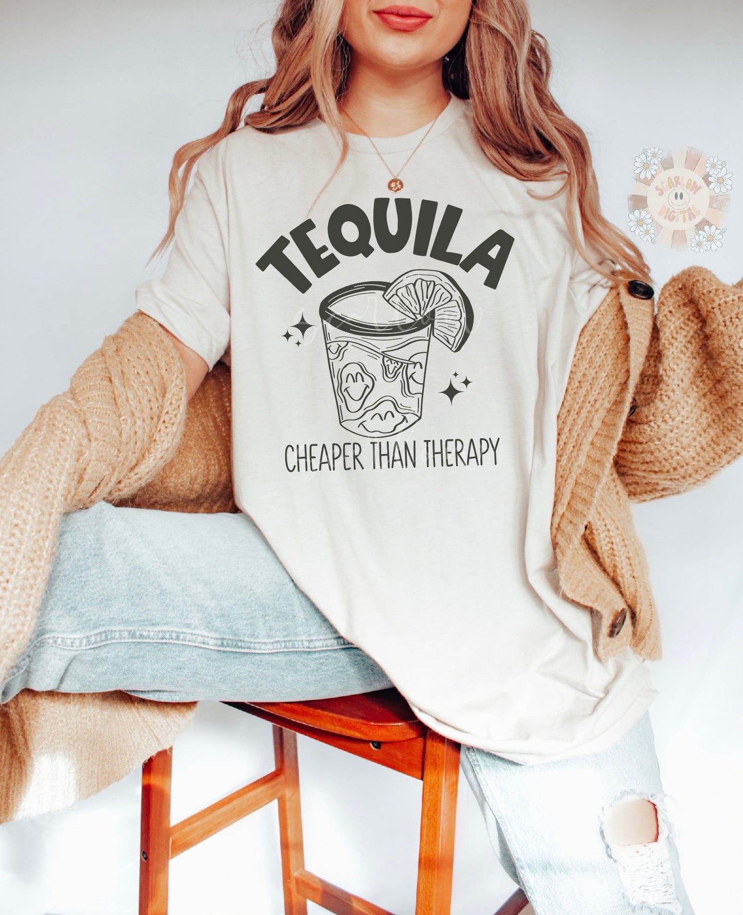 Cheaper Than Therapy SVG-Tequila Cricut Cut File Digital Design Download-drinking svg, agave svg, cinco de mayo svg, summer svg, trippy svg