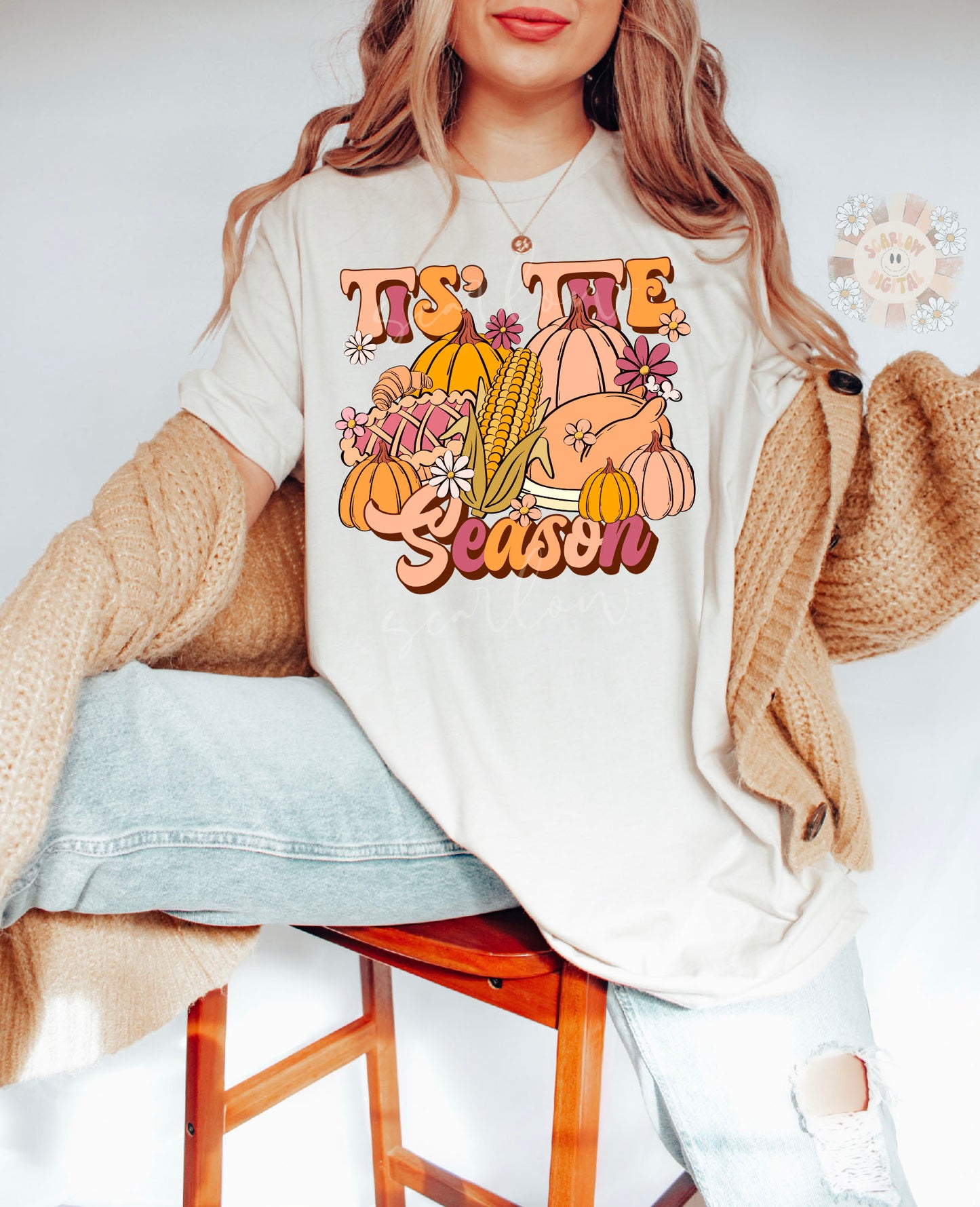 Tis' The Season PNG-Thanksgiving Sublimation Digital Design Download-turkey png, corn png, pie png, thankful png, pumpkins png, fall png