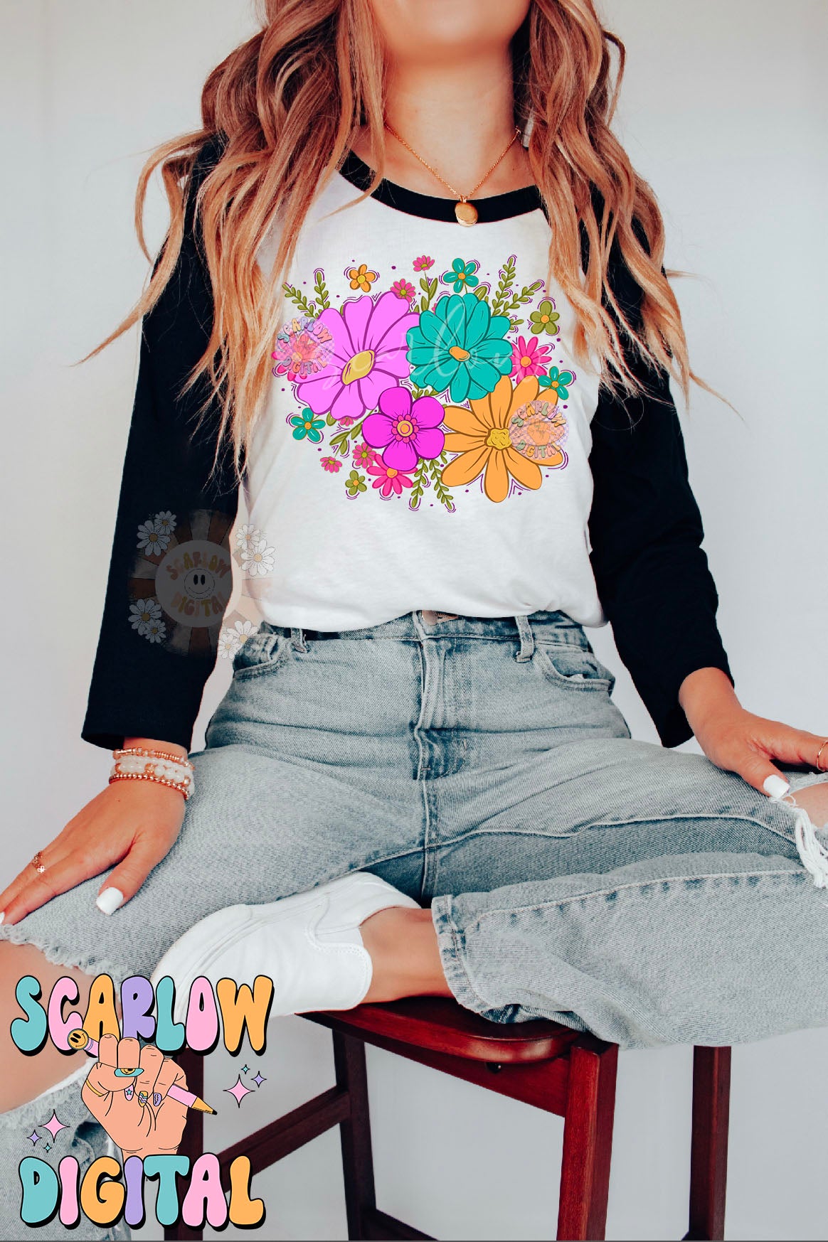 Floral Bouquet PNG Sublimation Digital Design Download, flowers png, bright flowers png, colorful png, retro png, simple png, no words png