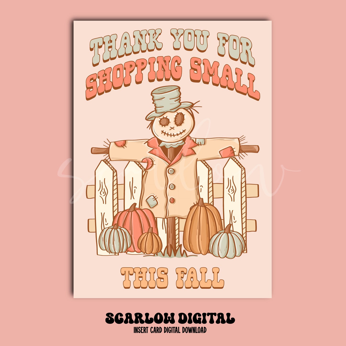 Thank You For Shopping Small This Fall Insert Card Digital Design Download