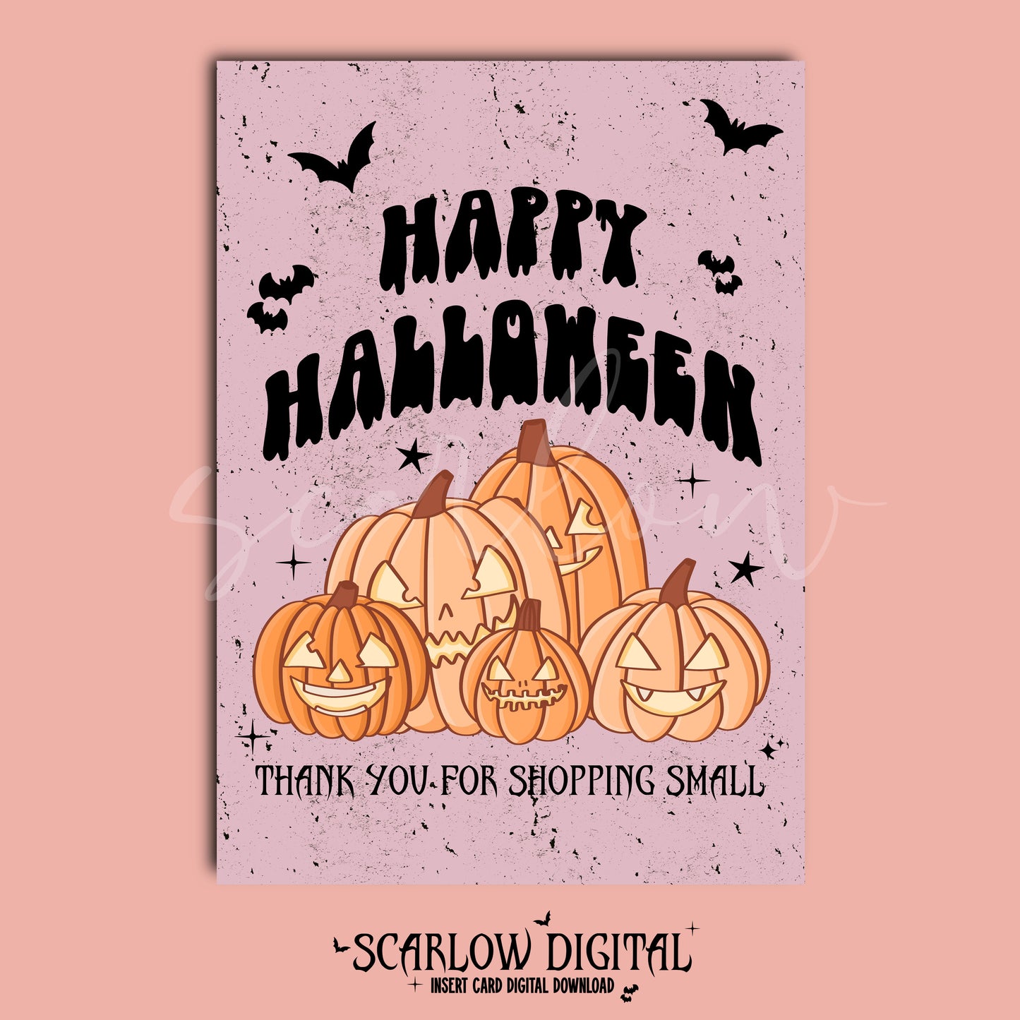 Happy Halloween Insert Card Digital Design Download