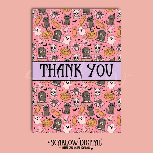 Thank You Halloween Insert Card Digital Design Download