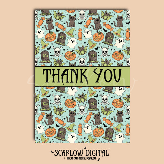 Thank You Halloween Insert Card Digital Design Download