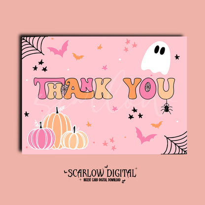 Thank You Halloween Insert Card Digital Design Download