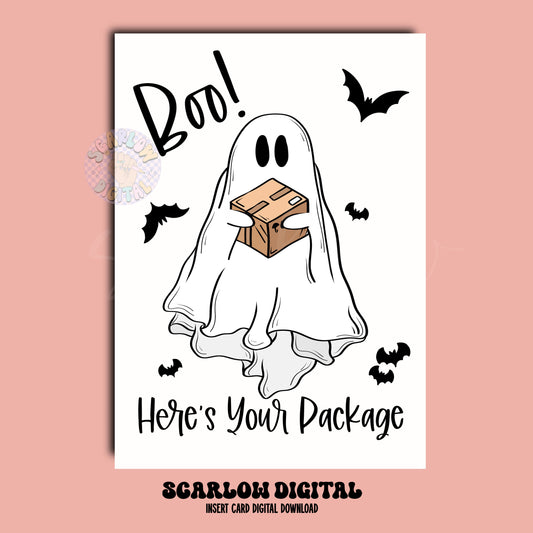 Boo Insert Card Digital Design Download