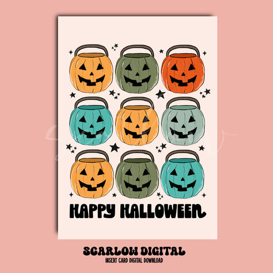 Happy Halloween Insert Card Digital Design Download