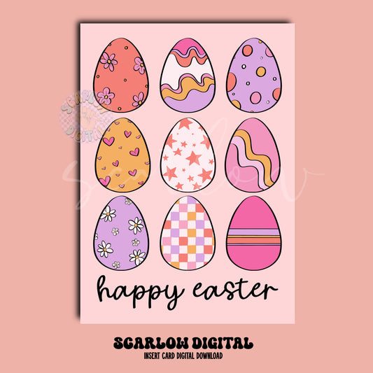 Happy Easter Insert Card Digital Design Download