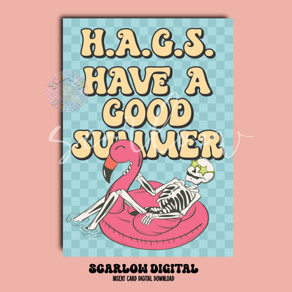 H.A.G.S: Have a Good Summer Insert Card Digital Design Download