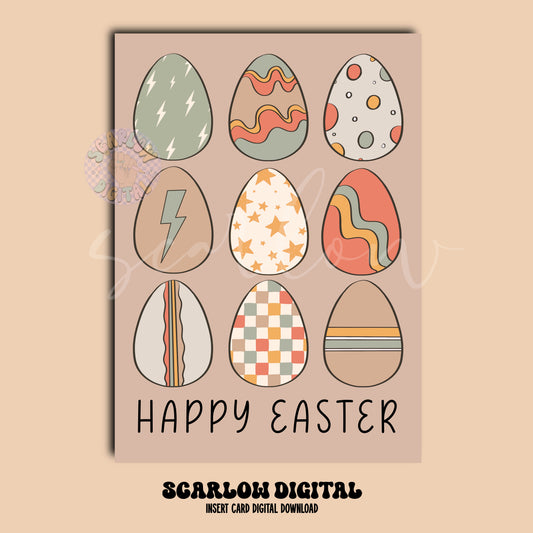 Happy Easter Insert Card Digital Design Download