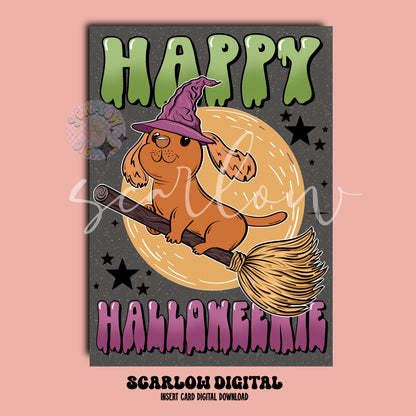 Happy Halloweenie Insert Card Digital Design Download