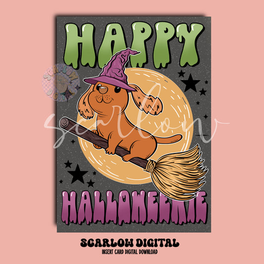 Happy Halloweenie Insert Card Digital Design Download