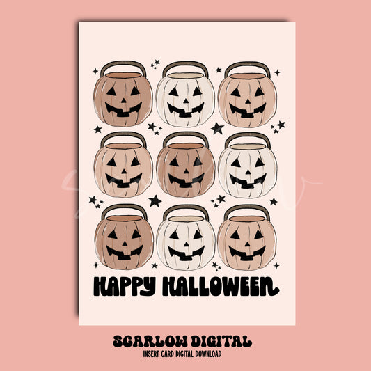 Happy Halloween Insert Card Digital Design Download