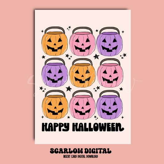 Happy Halloween Insert Card Digital Design Download