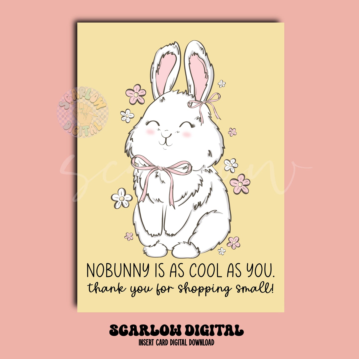 Nobunny Is As Cool As You Insert Card Digital Design Download