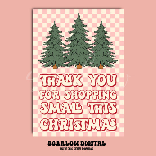 Thank You Christmas Insert Card Digital Design Download