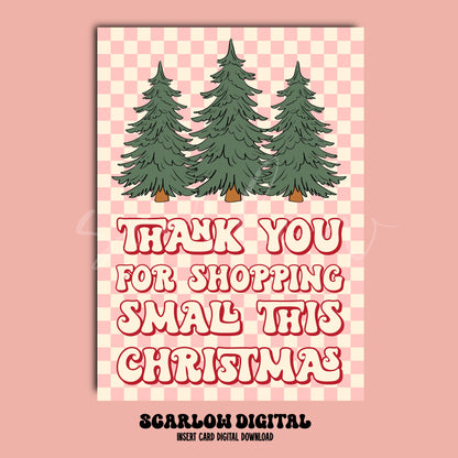 Thank You Christmas Insert Card Digital Design Download