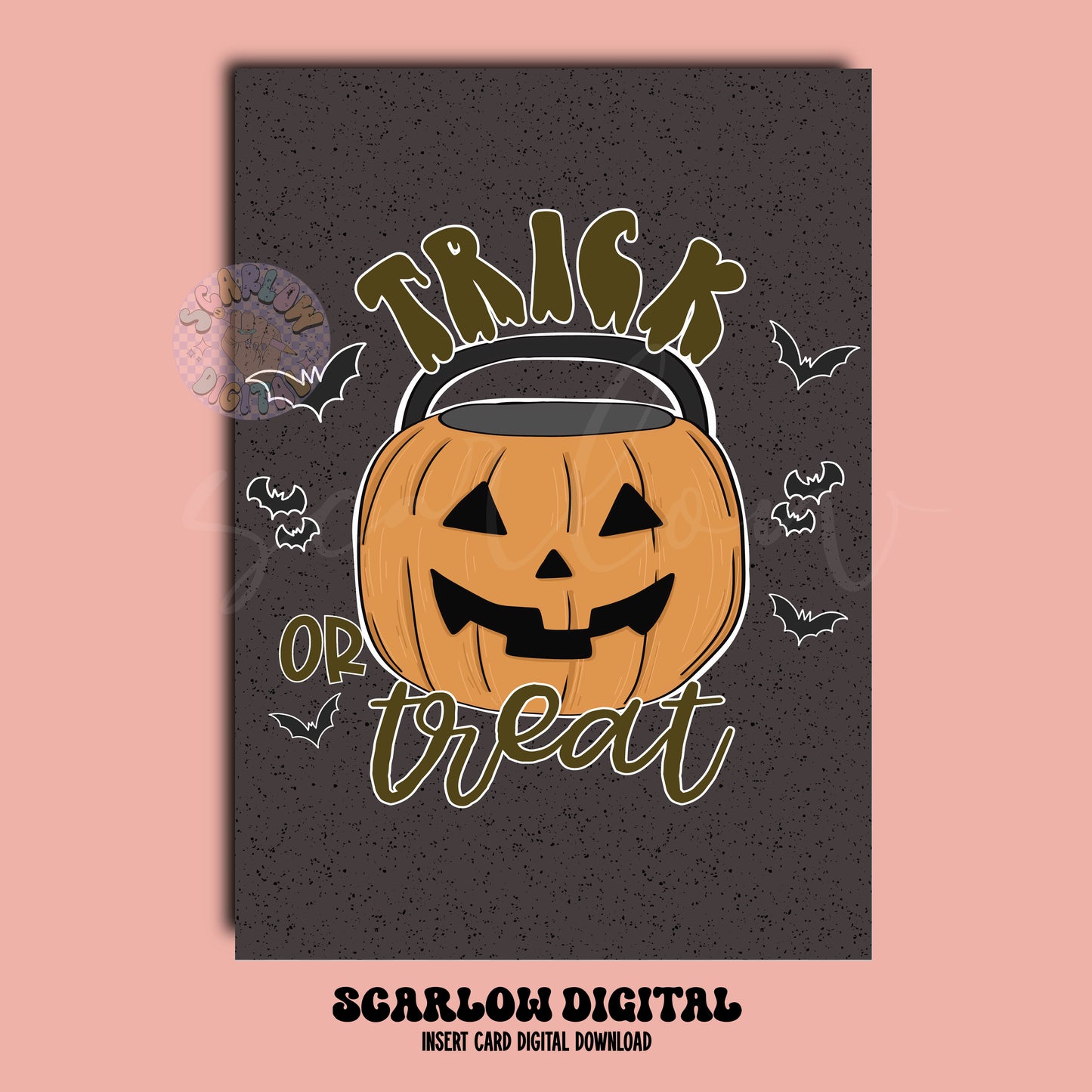 Trick or Treat Insert Card Digital Design Download