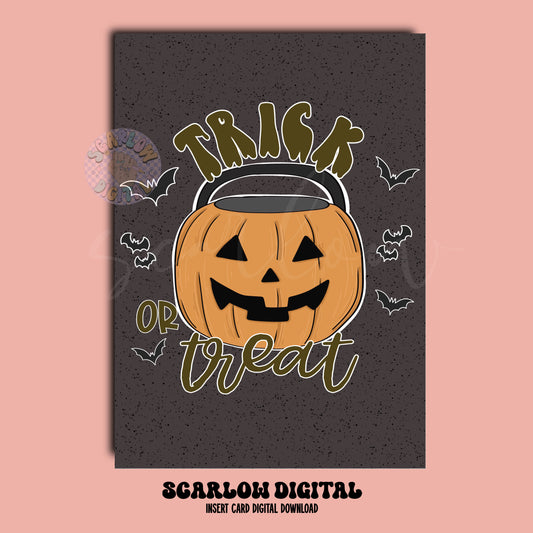 Trick or Treat Insert Card Digital Design Download