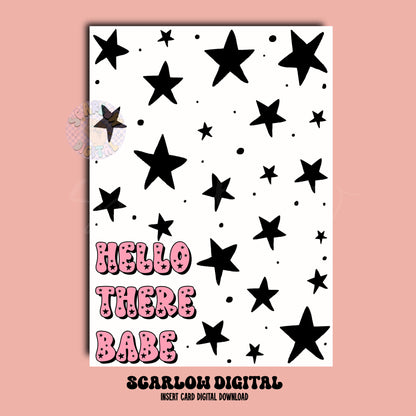 Hello There Babe Insert Card Digital Design Download