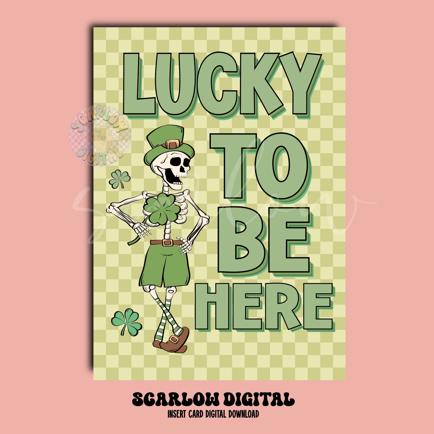 Lucky to Be Here Insert Card Digital Design Download