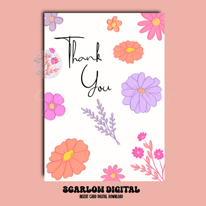 Thank You Insert Card Digital Design Download