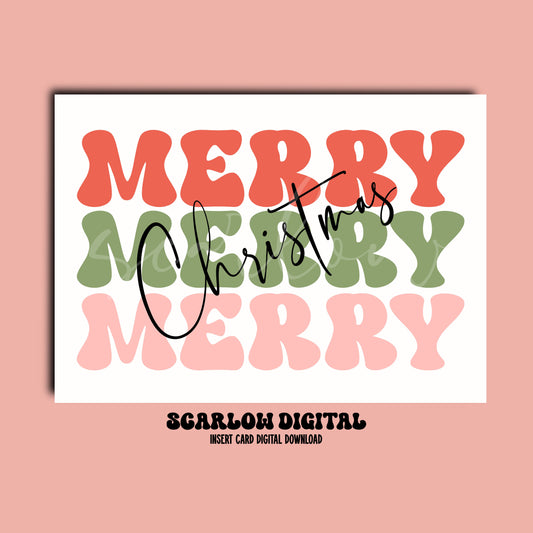 Merry Christmas Insert Card Digital Design Download