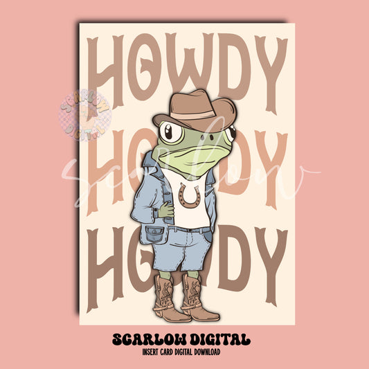 Howdy Frog Insert Card Digital Design Download