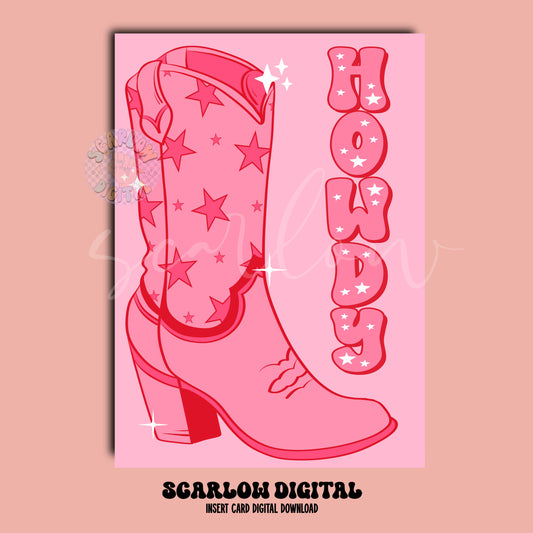 Howdy Insert Card Digital Design Download