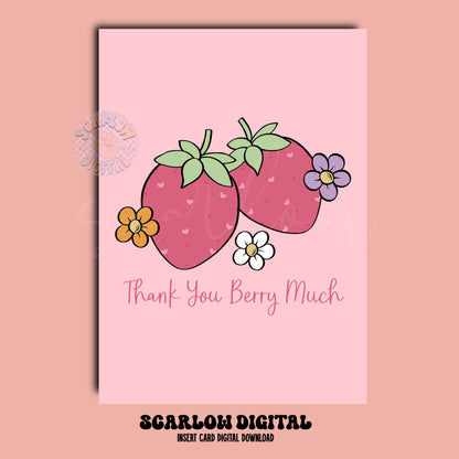 Thank You Berry Much Insert Card Digital Design Download