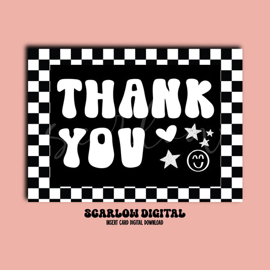Thank You Notebook Doodles Insert Card Digital Design Download