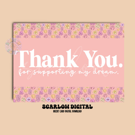 Thank You Insert Card Digital Design Download