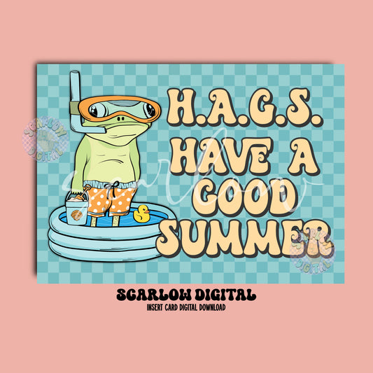 H.A.G.S: Have a Good Summer Insert Card Digital Design Download