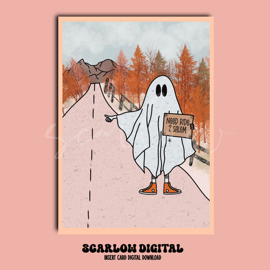 Hitch Hiking Ghost Insert Card Digital Design Download