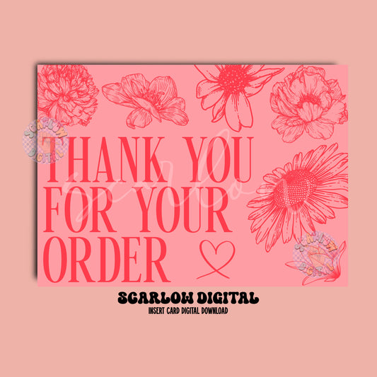 Thank You Insert Card Digital Design Download