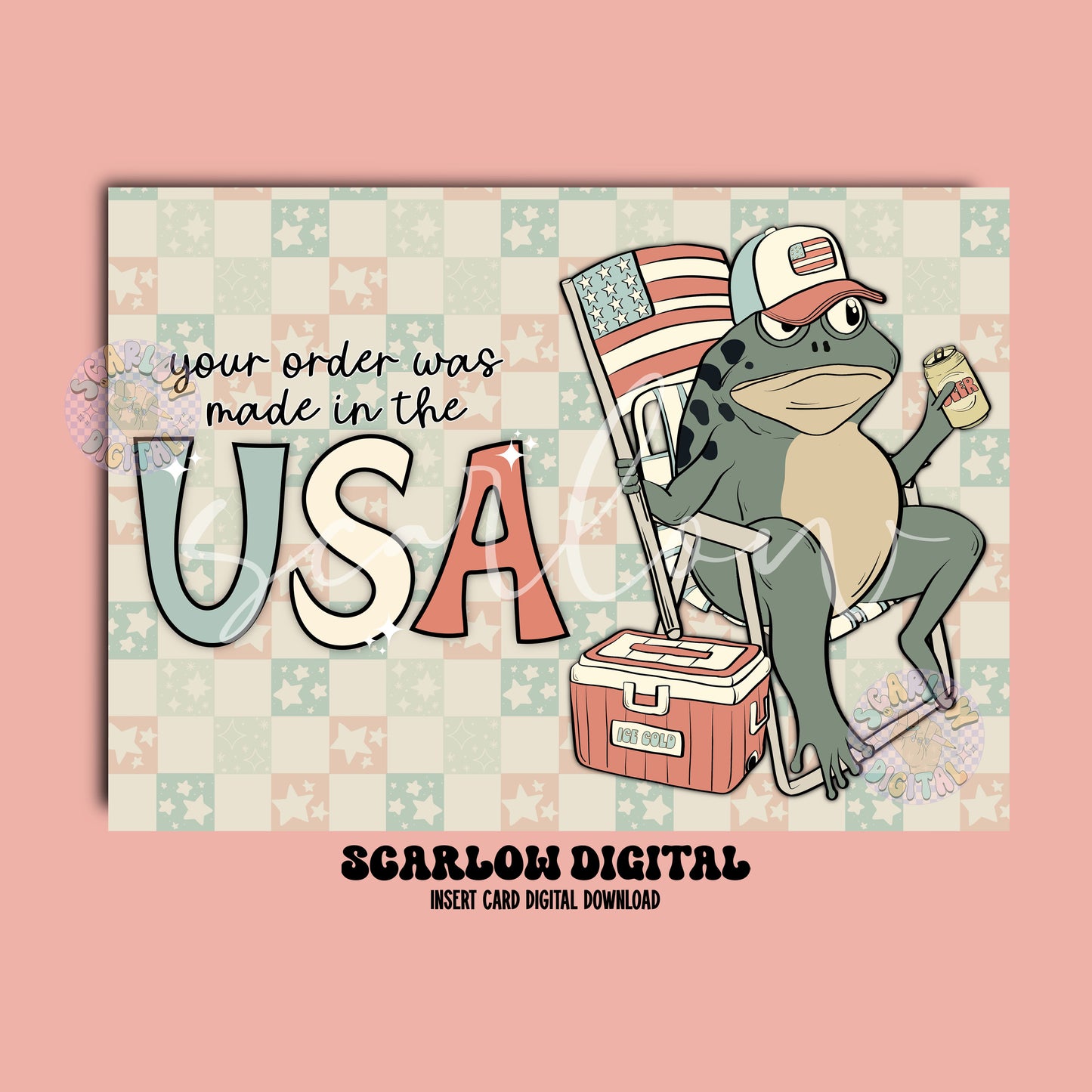 Your Order Was Made in the USA Frog Insert Card Digital Design Download