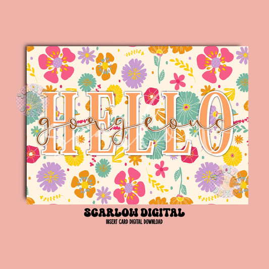 Hello Gorgeous Insert Card Digital Design Download