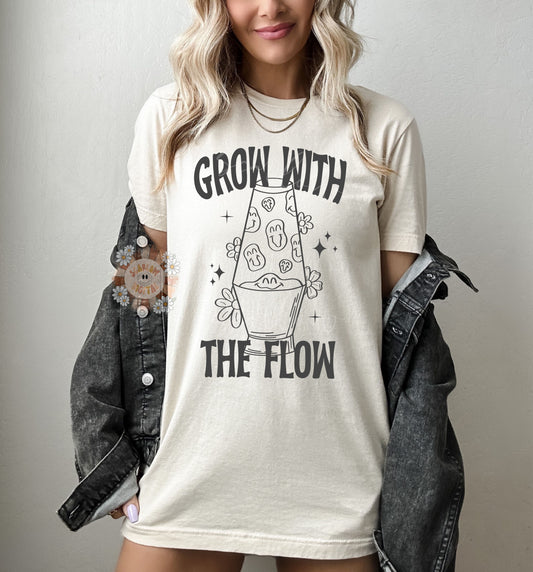 Grow With The Flow SVG-Groovy Cut File Digital Design Download-flowers svg, hippie svg, popular svg, trendy svg, svg for girls, positive svg