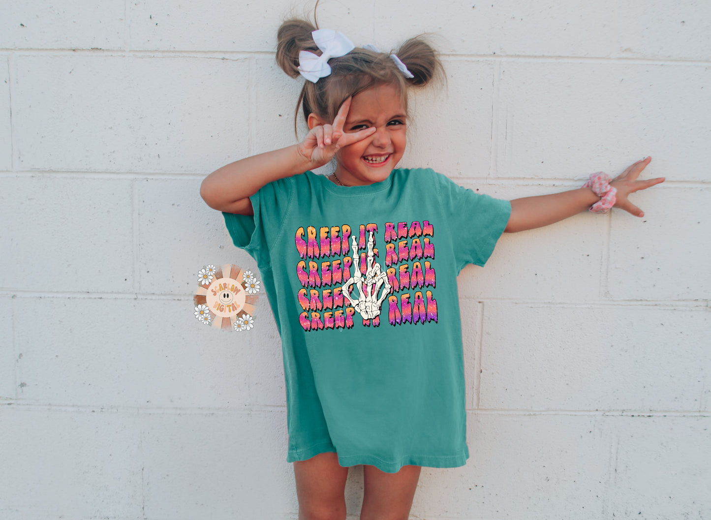 Creep it Real PNG-Spooky Sublimation Digital Design Download-skeleton hand png, peace sign png, halloween png, kids png, adult png design