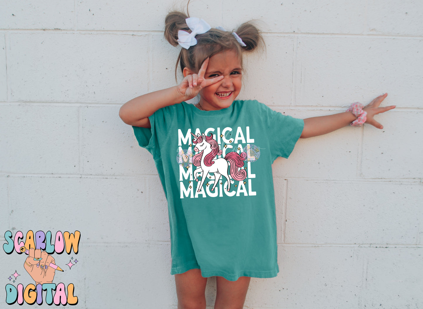 Magical PNG Digital Design Download, unicorn png, cute png designs, little girl designs, girl tshirt png, trendy png, preppy png designs