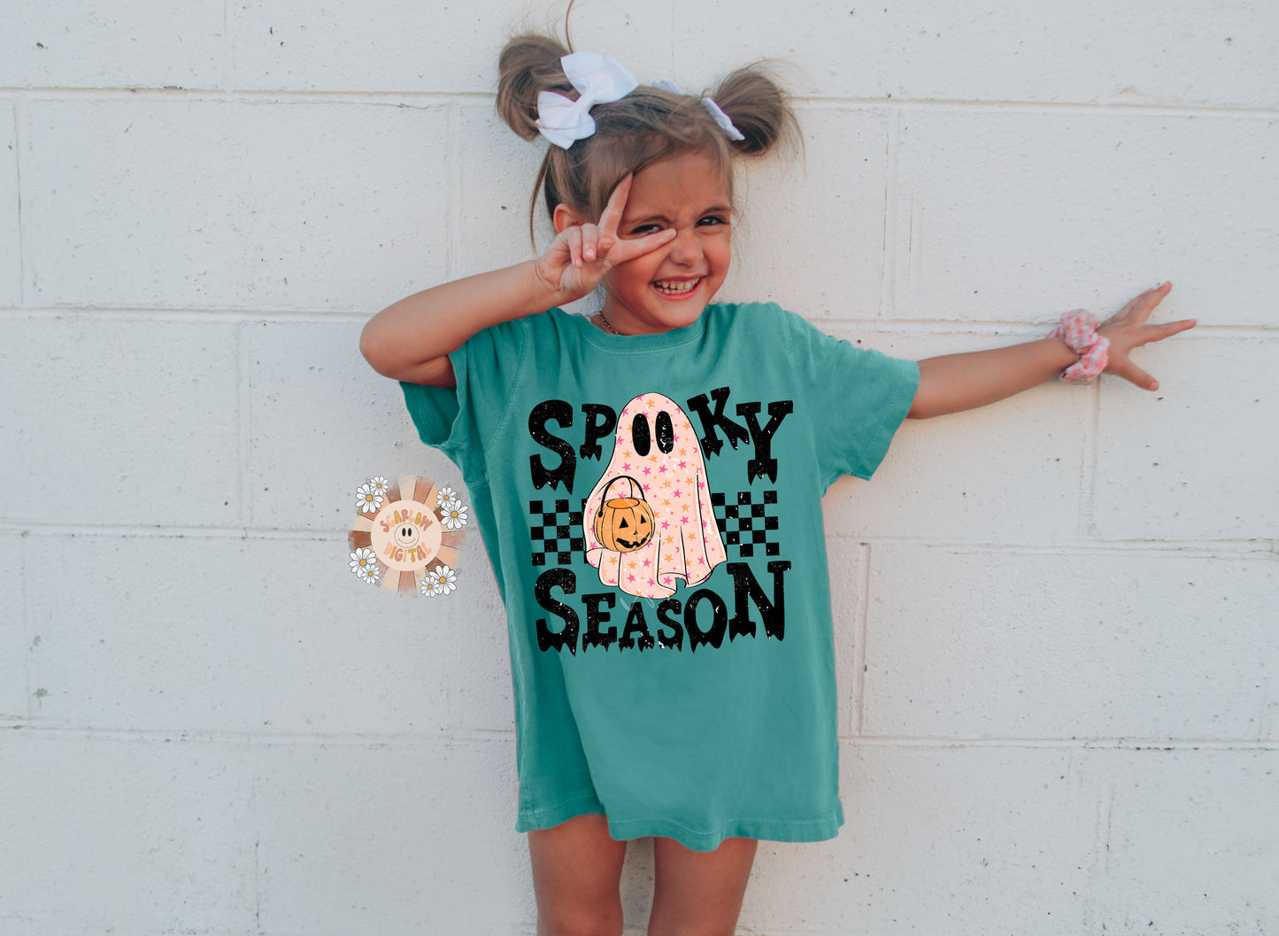 Spooky Season PNG-Halloween Sublimation Digital Design Download-cute ghost png, little girl png, spooky girl png, trendy png, pumpkin png