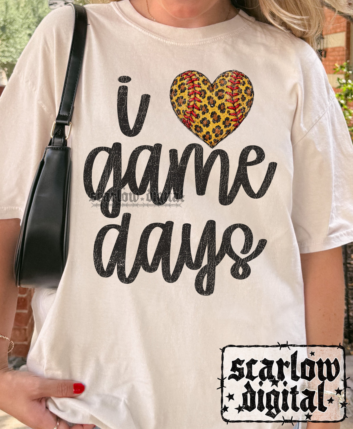 I Love Game Days Softball PNG Digital Design