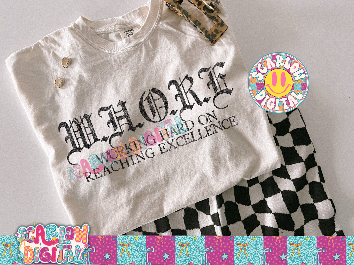 W.H.O.R.E Working Hard on Reaching Excellence PNG Digital Design