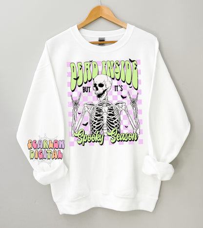 Dead Inside But It's Spooky Season PNG-Halloween Sublimation Digital Design Download-skeleton png, fall png, funny halloween png designs