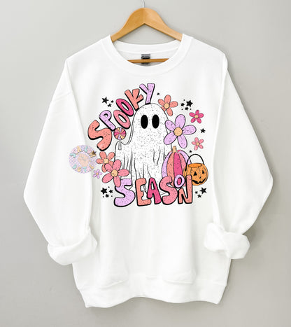Spooky Season PNG-Halloween Sublimation Digital Design Download-ghost png, floral ghost png, girly halloween png, cute ghost png designs