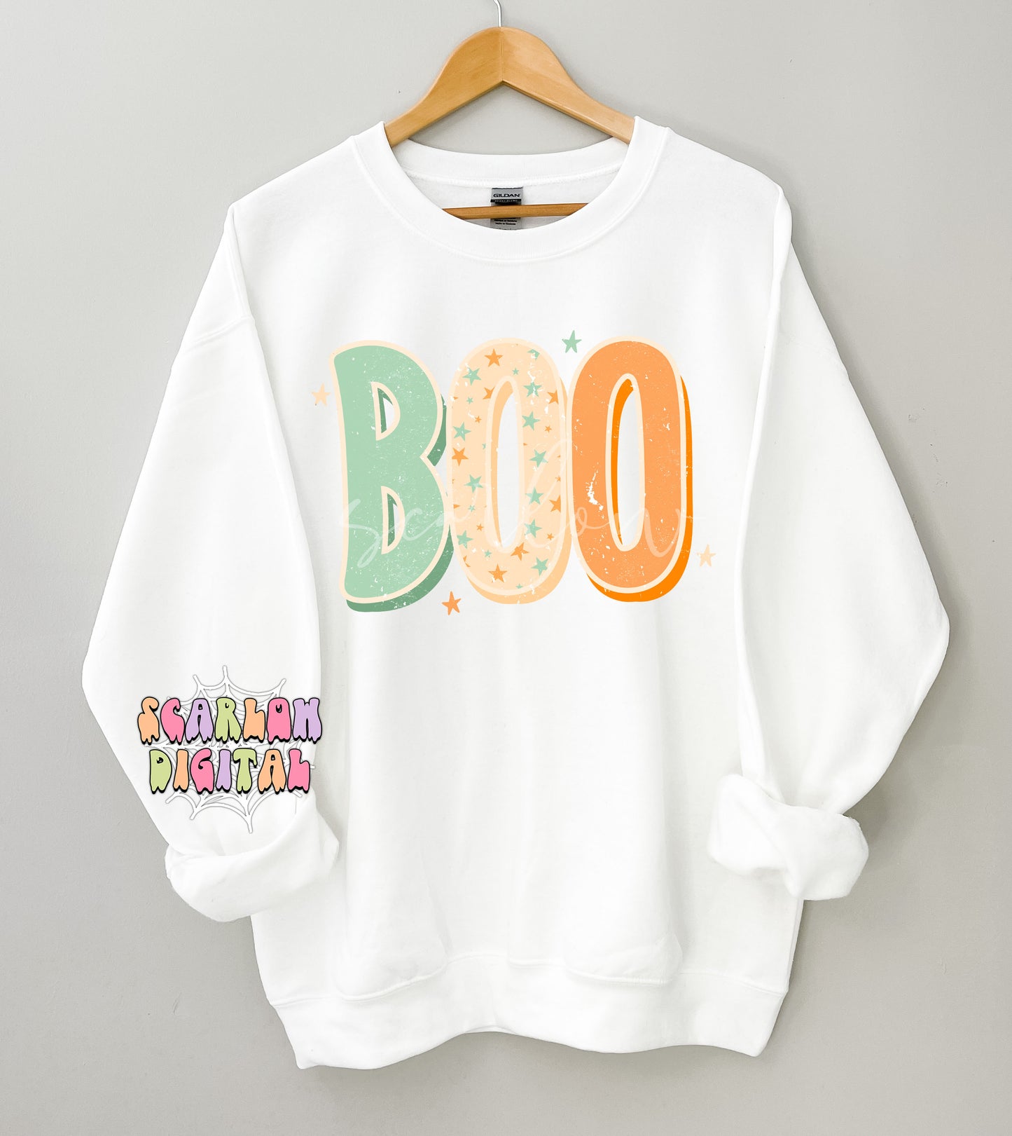 Boo PNG-Halloween Sublimation Digital Design Download-boy halloween png, stars png, preppy png, spooky season png, fall png, little boy png