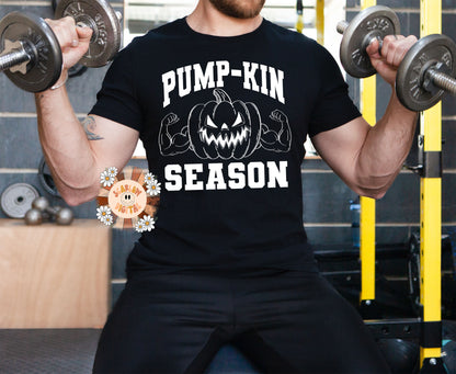 Pump-Kin Season SVG-Halloween Cricut Cut File Digital Design Download-svg for men, mens halloween svg, gym svg, working out svg, lifting svg