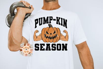 Pump Kin Season PNG-Halloween Sublimation Digital Design Download-gym png, png for men, mens halloween png, funny png, png for the gym