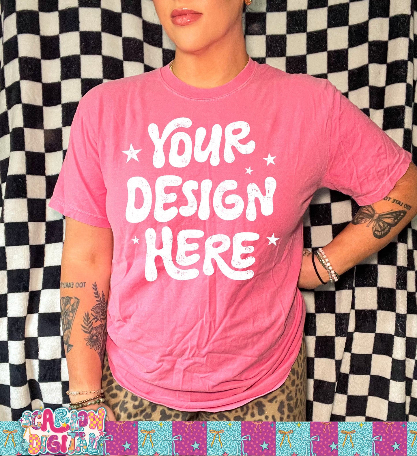 Comfort Colors Crunchberry Tshirt Mockup