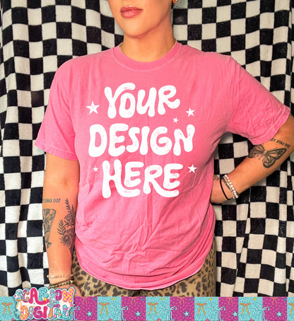 Comfort Colors Crunchberry Tshirt Mockup